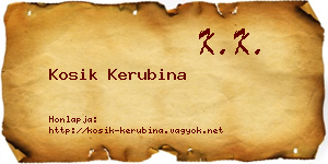 Kosik Kerubina névjegykártya